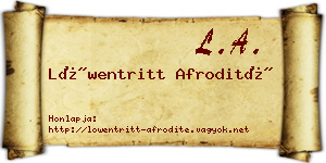 Löwentritt Afrodité névjegykártya